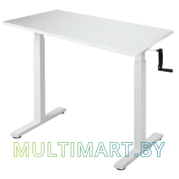 Стол для работы стоя ErgoSmart Manual Desk Compact 1360x800x36 мм (альпийский белый/белый)